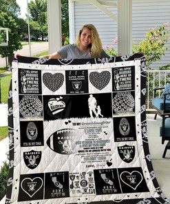 Oakland Raiders To My Granddaughter Love Grandpa Quilt Bedding Set Bedroom Decor, Gifts for Family
