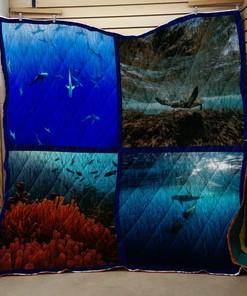 Ocean Quilt Blanket Bedding Set Bedroom Decor, Gifts for Family