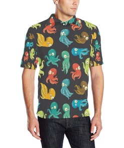 Octopus Pattern Print Design Men Polo Shirt Family Gift