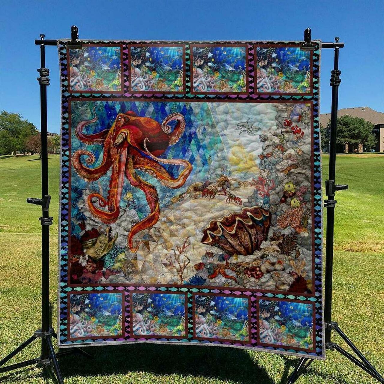 Octopus Personalized Quilt Blanket Bedding Set for Home Decoration