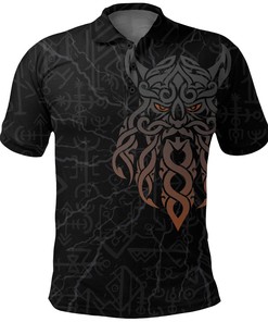 Odin God Furthark Tattoo Special Viking Polo Shirt