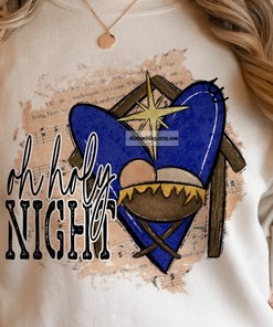 Oh Holy Night Christmas Nativity Scene Baby Jesus T Shirt