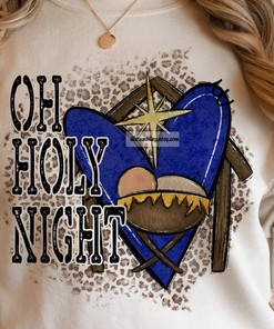 Oh Holy Night Christmas Nativity Scene Baby Jesus T Shirt Gifts for Jesus Lovers