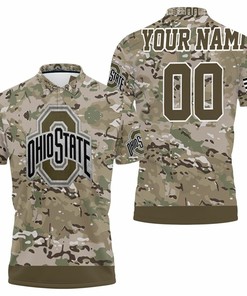 Ohio State Buckeyes Camouflage Veteran Personalized Polo Shirt