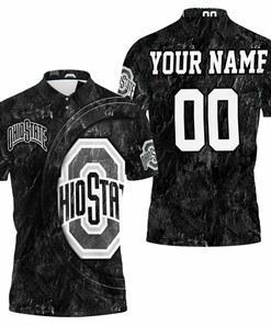 Ohio State Buckeyes Cracked Ground 3D Printed Personalized Polo Shirt