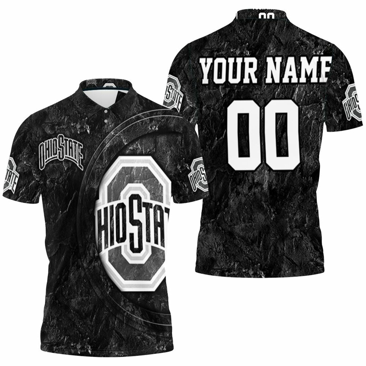 Ohio State Buckeyes Cracked Ground 3D Printed Personalized Polo Shirt
