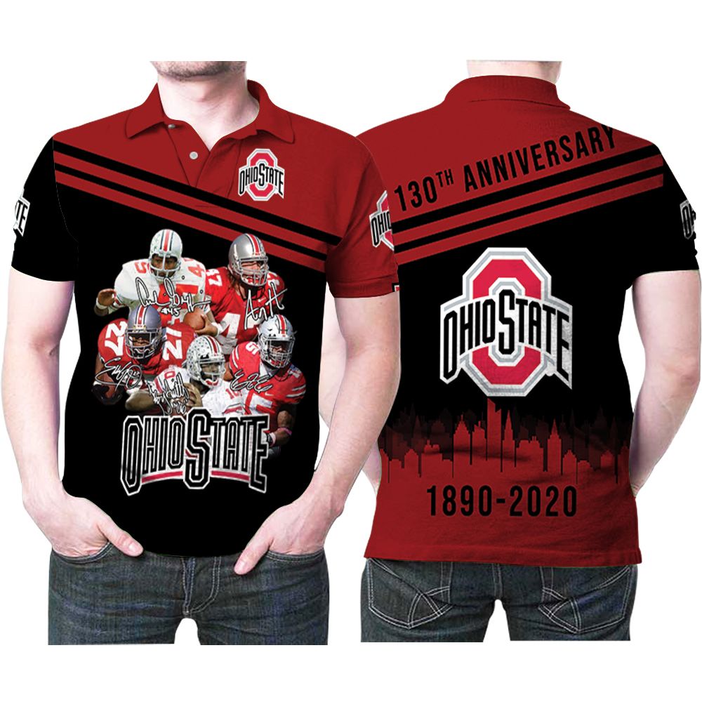 Ohio State Buckeyes Legend Players Signed 130Th Anniversary 1890 2020 3D Printed Gift For Buckeyes Fan Polo