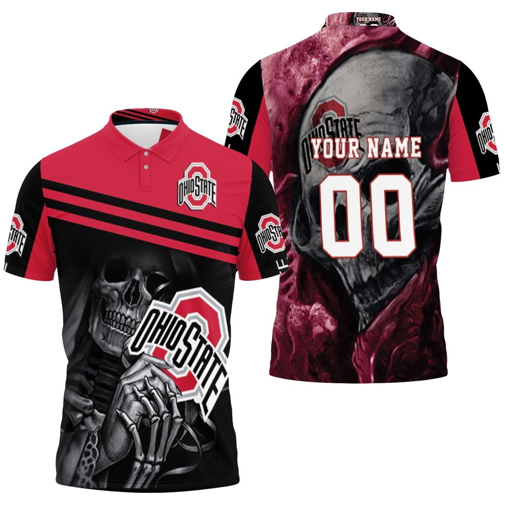 Ohio State Buckeyes Maiden Skull Fan 3D 2 Personalized Polo