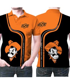 Oklahoma State Cowboys Orange 3D Printed Gift For Oklahoma State Cowboys Fan Polo