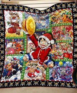 One Piece Luffy Christmas Style Blanket Quilt Bedding Set Bedroom Decor, Gifts for Family