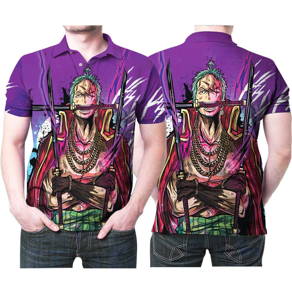 One Piece Roronoa Zoro Pirate King 3D Printed Gift For One Piece Fan Polo Shirt