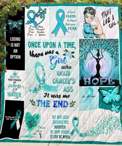 Ovarian Cancer Warrior Quilt Blanket Bedding Set for Home Decoration and Family Gifts