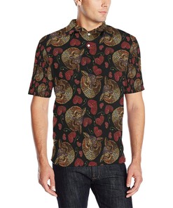 Owl Pattern Print Design Men 3D Polo Shirt