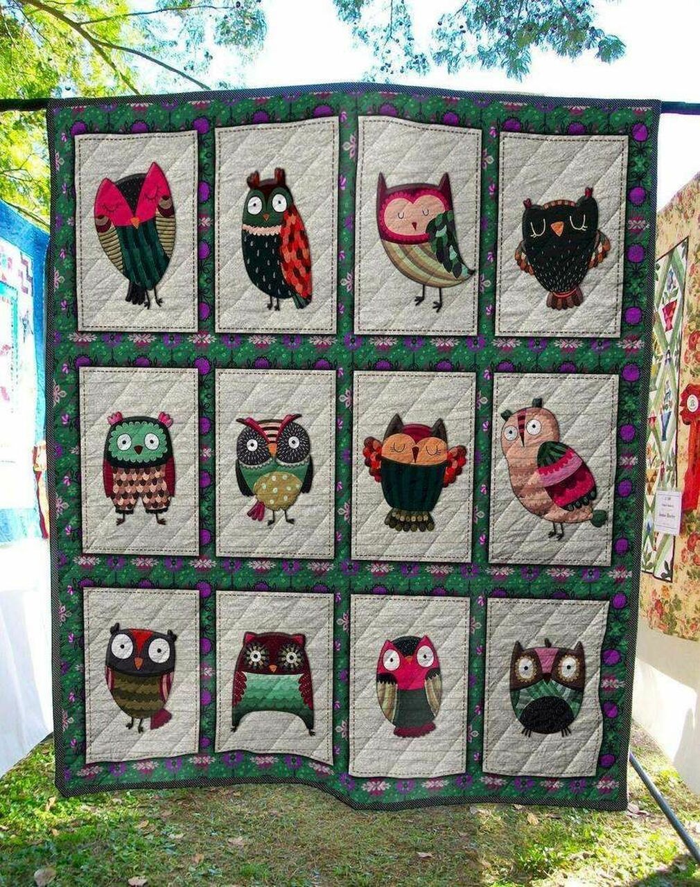 Owl Quilt Bedding Set Bedroom Decor, Gifts for Family