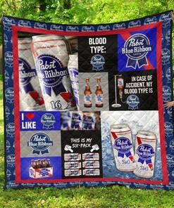 Pabst Blue Ribbon Funny Gift For Beer Lover Quilt Bedding Set Bedroom Decor, Gifts for Family