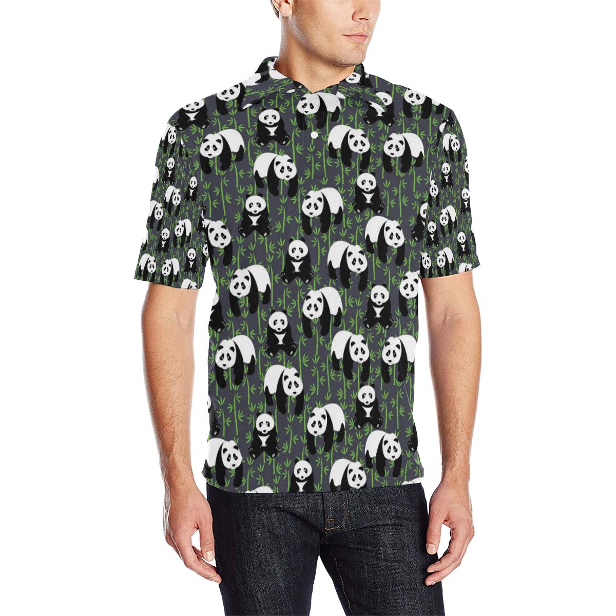 Bamboo Mint Panda Pattern Print Men Pullover Hoodie