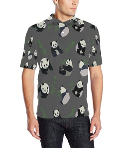 Panda Pattern Print Design Men 3D Polo Shirt
