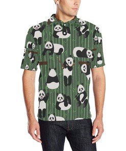Panda Pattern Print Design Men 3d Polo Shirt Gift