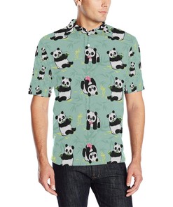 Panda Pattern Print Design Men Polo Shirt 3D Polo Shirt