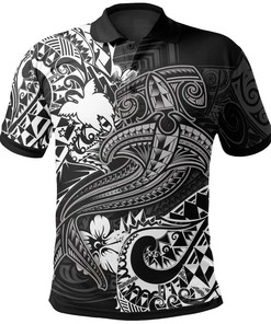 Papua New Guinea Polo Shirt - White Shark Polynesian Tattoo