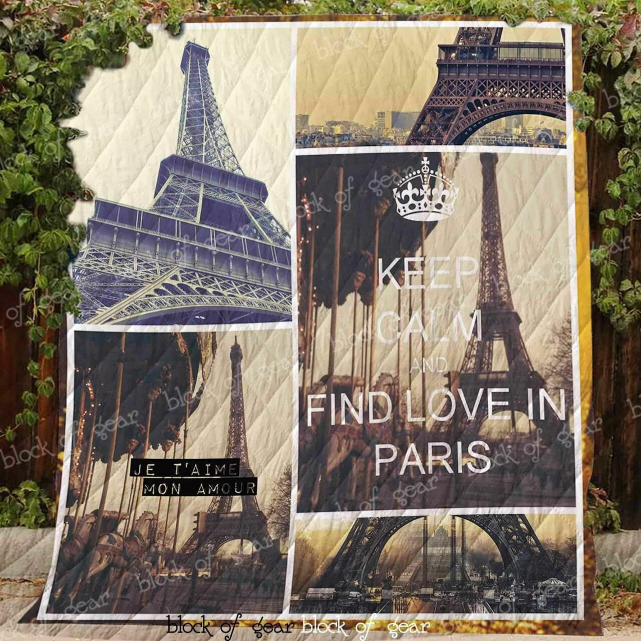 Parisian Charm for Your Bed with I Heart Paris Blanket Quilt Bedding Set, Great for Bedroom Decor and Family Gifts
