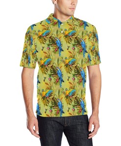 Parrot Pattern Print Design Men Polo Shirt