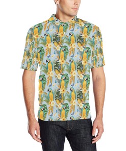 Parrot Pattern Print Design Men Polo Shirt Gifts for Parrot Lover