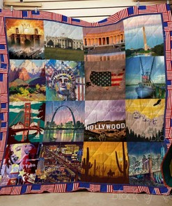 Patriotic American Pride Quilt Bedding Set Blanket - Great for Family Gifts and Home Decor