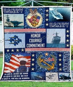 Patriotic Navy Quilt Blanket Bedding Set - Perfect for Home Decor and Gifts for Fans