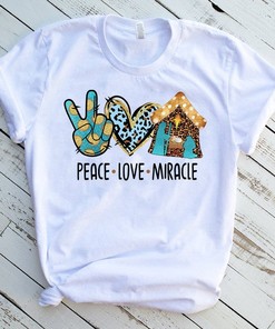 Peace Love Miracle Bethlehem Nativity Baby Jesus T Shirt