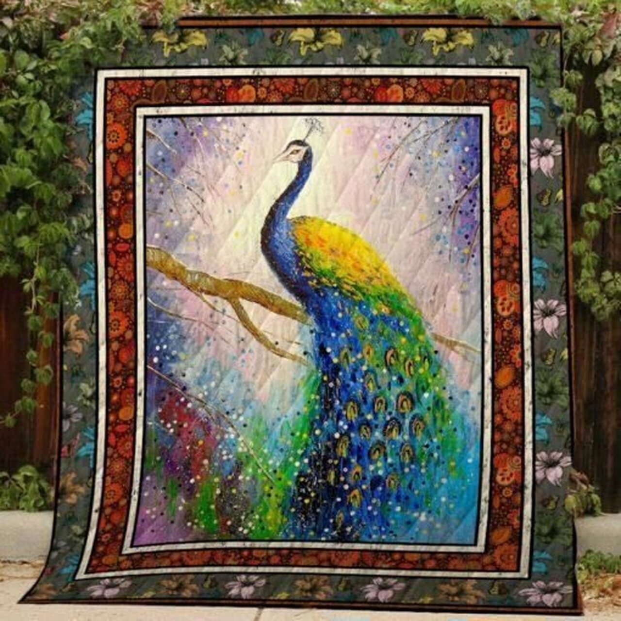 Peacock Aesthetic Quilt Bedding Set Blanket Gifts For Peacock Lover