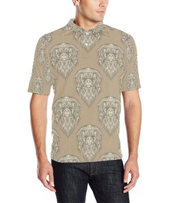 Pekingese Pattern Print Design Men Polo Shirt