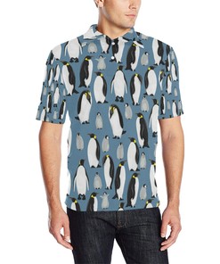 Penguin Pattern Print Design Men Polo Shirt 3D Polo Shirt