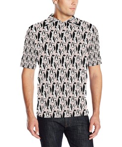 Penguin Themed Men Polo Shirt