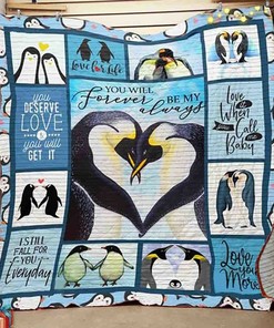 Penguin You Will Forever Be My Always Quilt Bedding Set Blanket