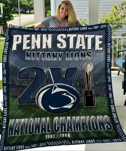 Penn State Nittany Lions Quilt Bed Set Blanket - Great for Bedroom Decor and Family Gifts