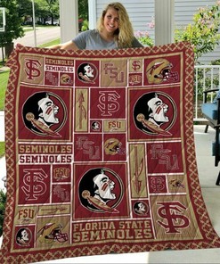 Personalizable Florida State Seminoles Quilt Blanket Bed Set for Home Decoration