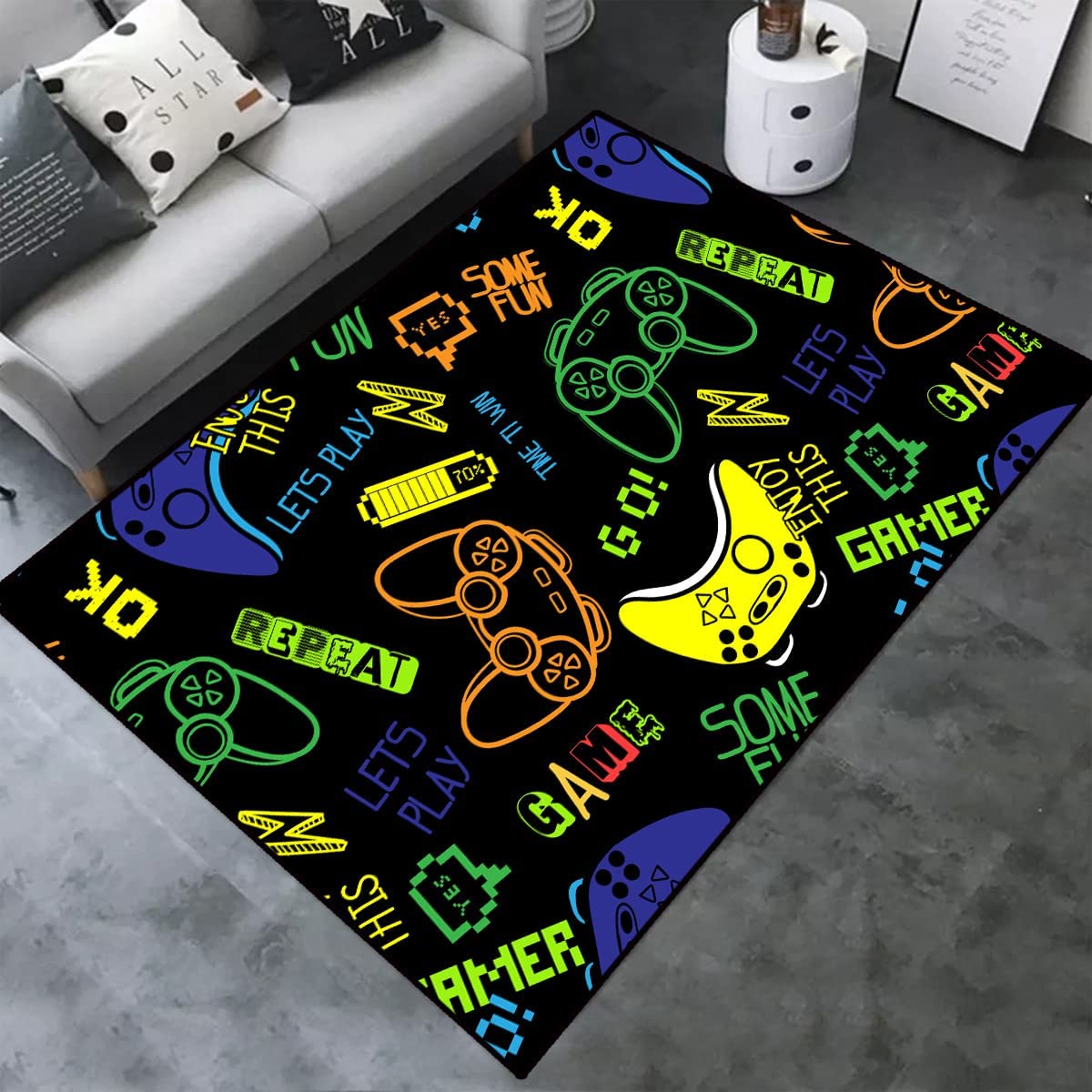 Personalized 3D Gamer Carpet Decor Area Rug: Game Printed Mat, Bedroom Controller Player Boys Gifts, (Game-10)