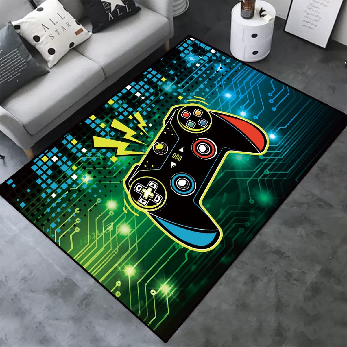 Personalized 3D Gamer Carpet Decor Area Rug: Game Printed Mat, Bedroom Controller Player Boys Gifts, (Game-5)