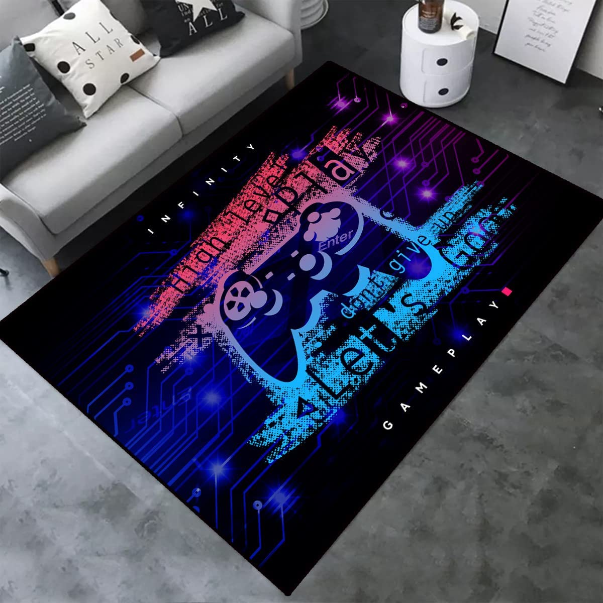Personalized 3D Gamer Carpet Decor Area Rug: Game Printed Mat, Bedroom Controller Player Boys Gifts, (Game-8)