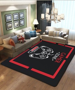Personalized 3D Player Carpet for Game Room Decor - Non-Slip Polyester Floor Mat for Living Room or Bedroom