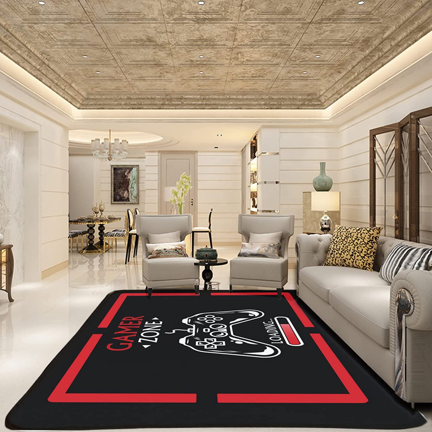 Personalized 3D Player Carpet for Game Room Decor - Non-Slip Polyester Floor Mat for Living Room or Bedroom - Image 2