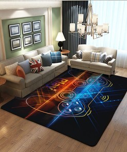Personalized 3D Player Carpet for Room Decor - Non-Slip Floor Mats with Controller Pattern - Polyester Material