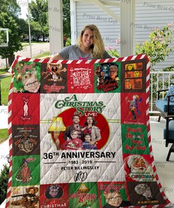 Personalized A Christmas Story Poster Quilt Bed Set Blanket - Great for Bedroom Decoration and Family Gifts