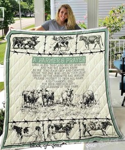 Personalized A Farmer's Prayer Quilt Bedding Set Blanket - Great for Bedroom Decor and Family Gifts