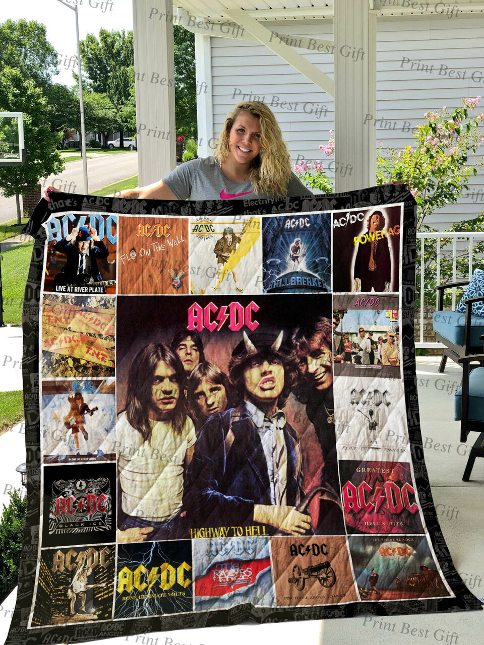 Personalized Ac/Dc Albums Cover Quilt Bedding Set - Gifts for Fans and Family