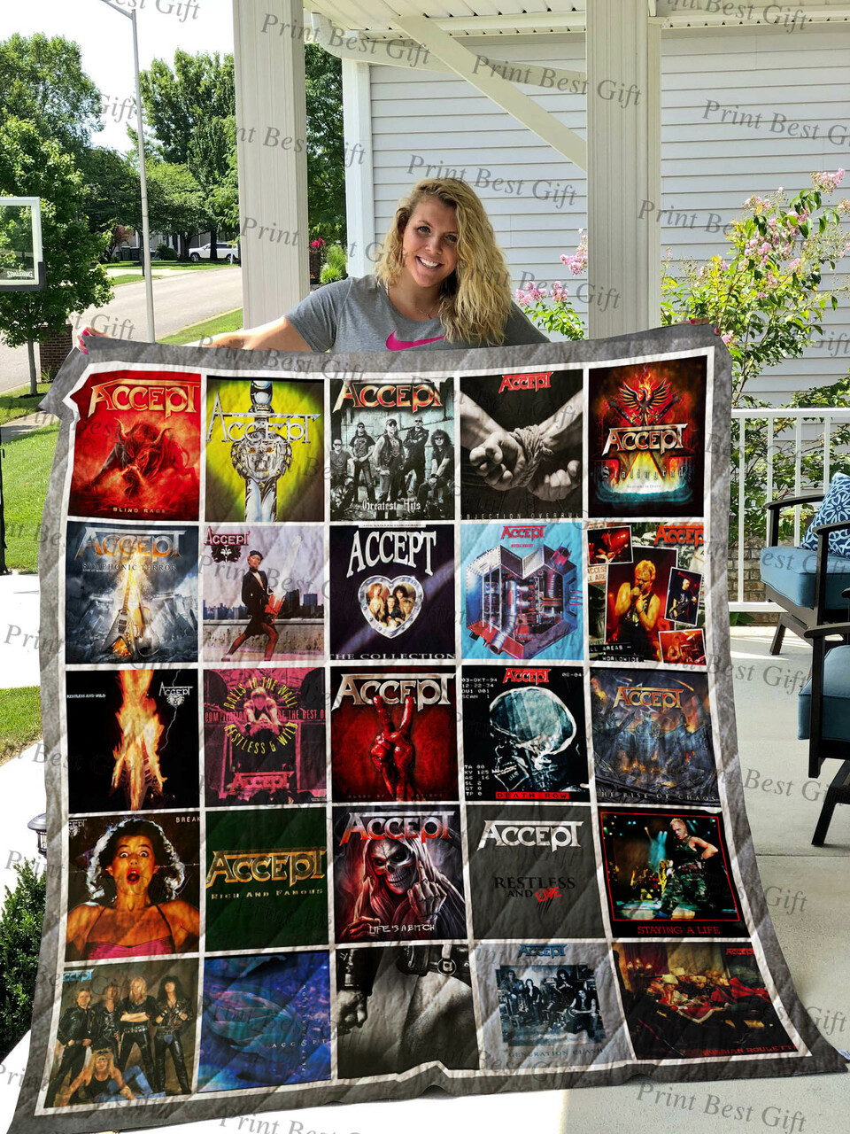 Personalized Accept Album Cover Poster Quilt Bedding Set for Home Decoration, Gifts for Family
