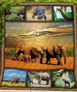 Personalized African Elephant Quilt Bedding Set - Great for Bedroom Decor and Family Gifts