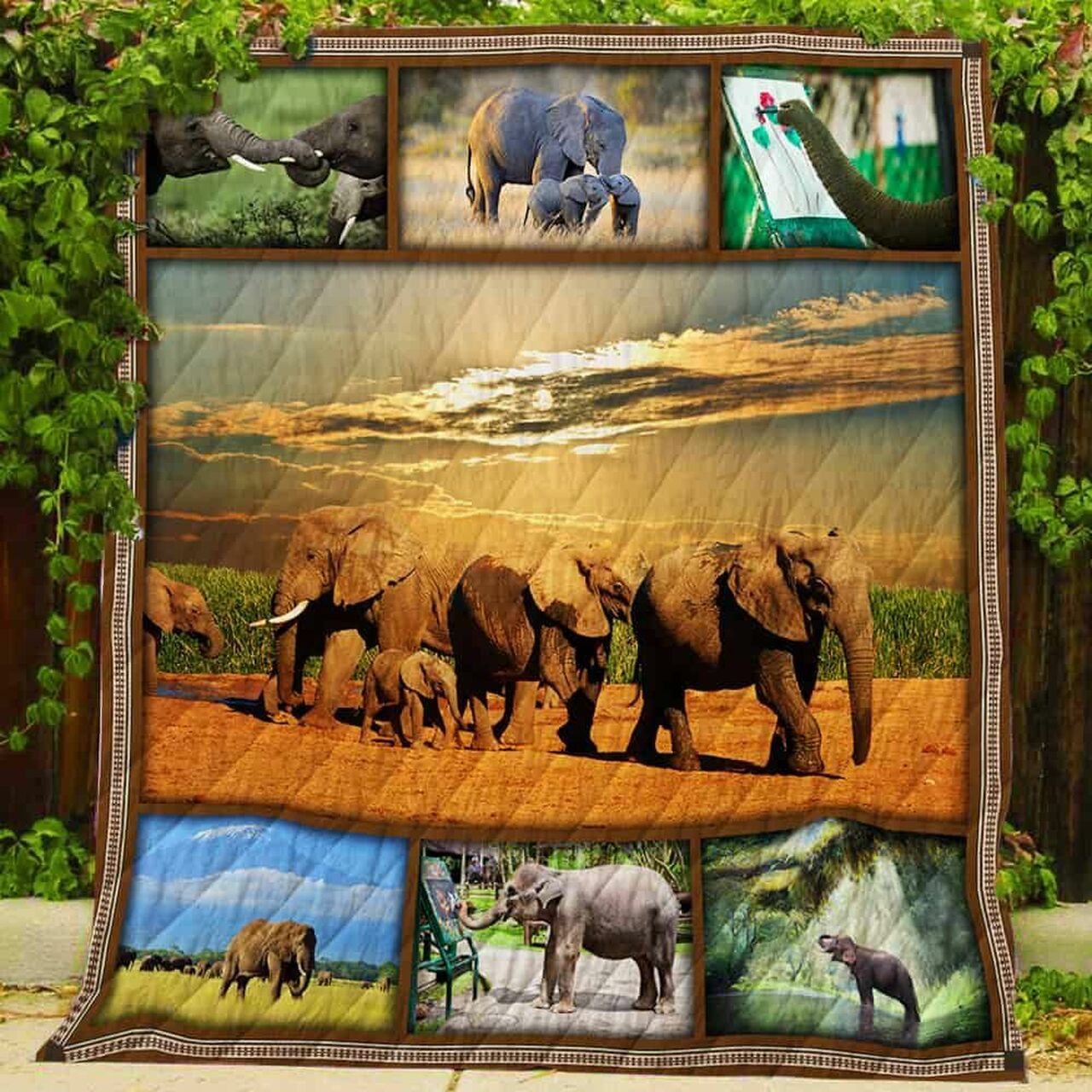Personalized African Elephant Quilt Bedding Set - Great for Bedroom Decor and Family Gifts