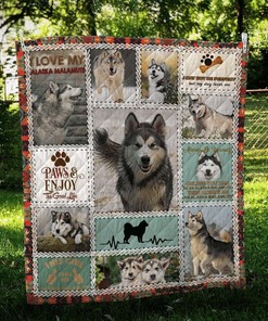 Personalized Alaskan Malamute Quilt Bedding Set - Great for Bedroom Decor and Family Gifts